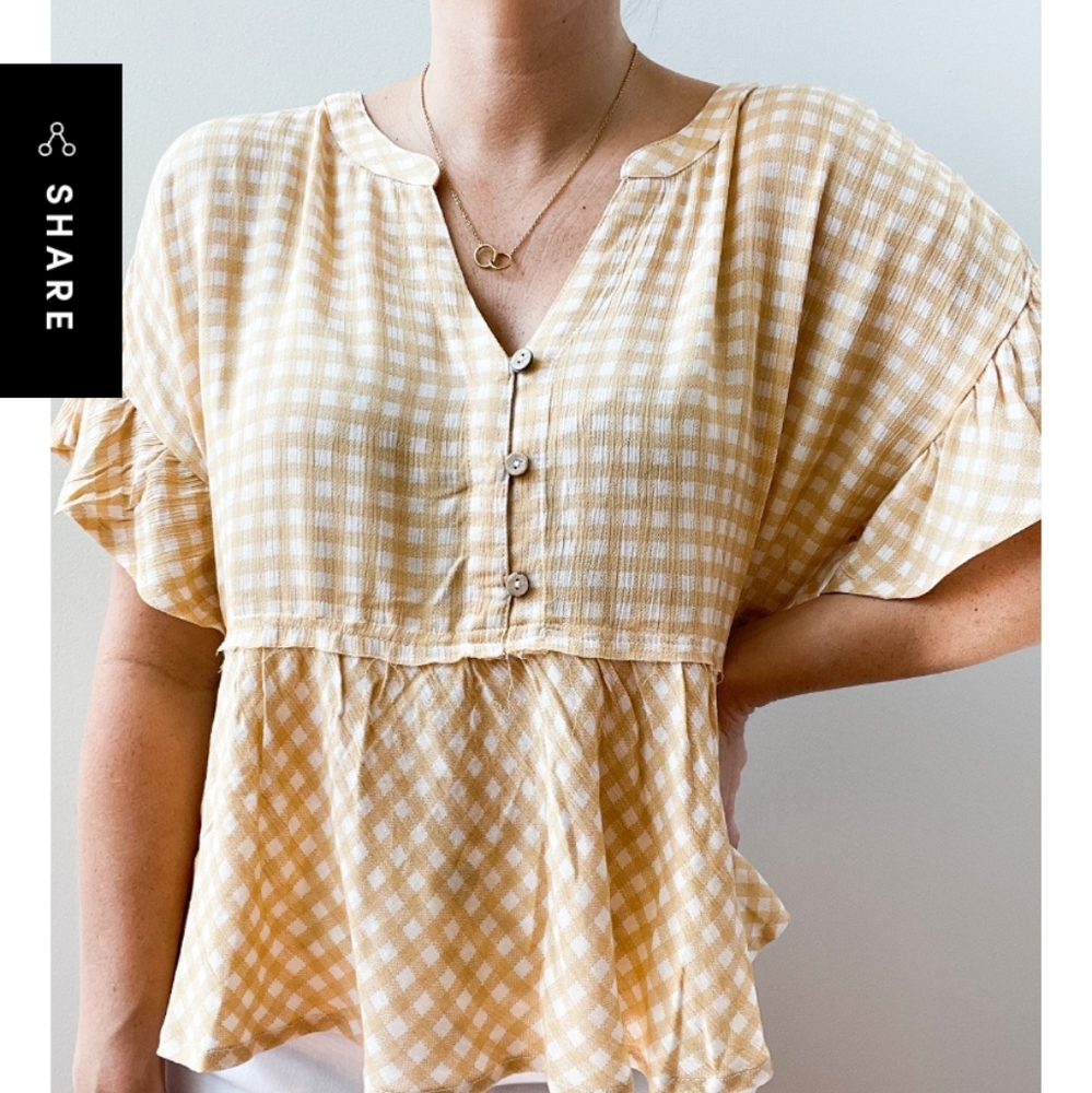 3/ $20 Plaid baby doll top